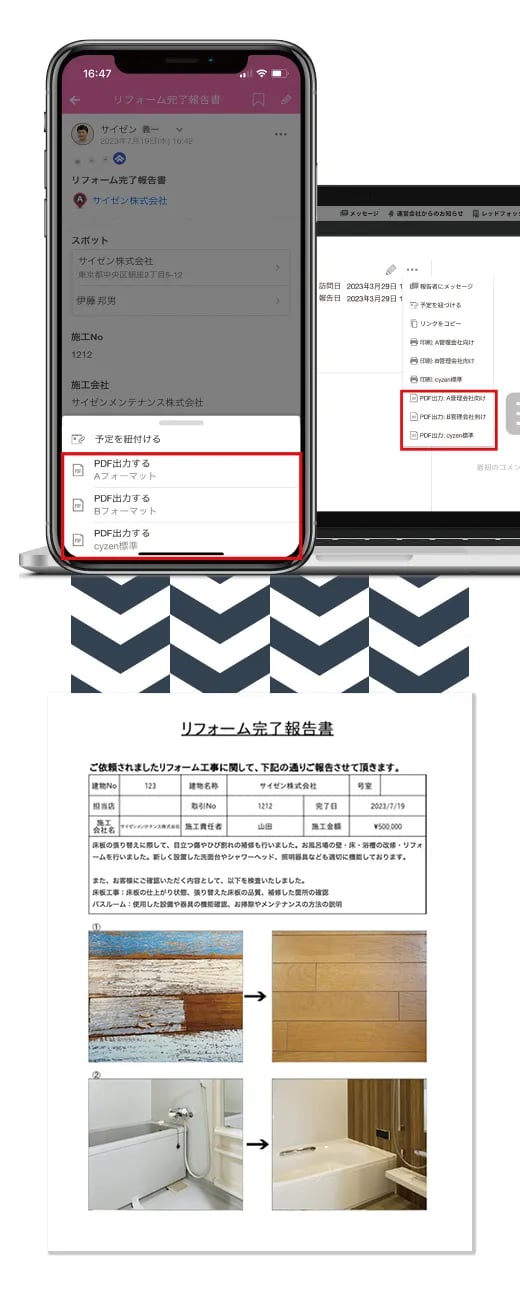 帳票出力機能使用イメージsp