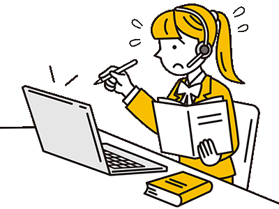アサインできる作業員が見つからず慌てるオペレーター