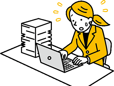 報告書作成に手間取る社員